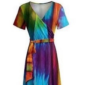 NWT Ombre faux wrap belted maxi dress, Sz.Small